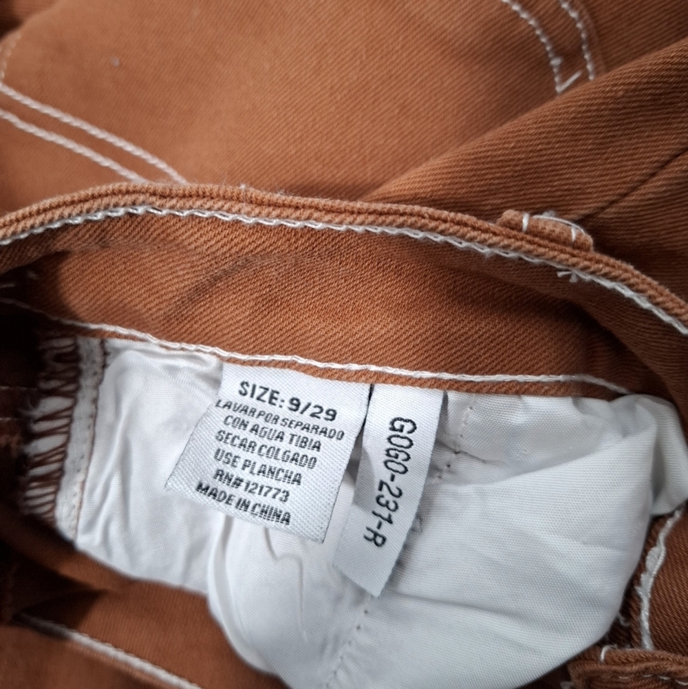 Flying Angel Brown Rust Baggy Jeans Size 9/29 Loose Fit Wide Leg Retro Y2K - Picture 12 of 13